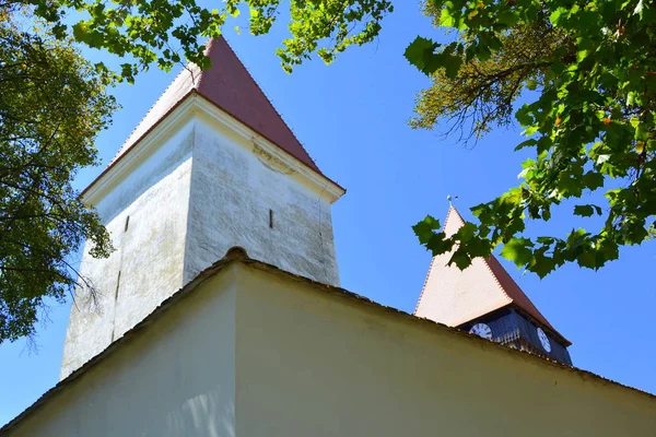 Versterkte Middeleeuwse Saksische Kerk Het Dorp Merghindeal Mergenthal Transsylvanië Roemenië — Stockfoto