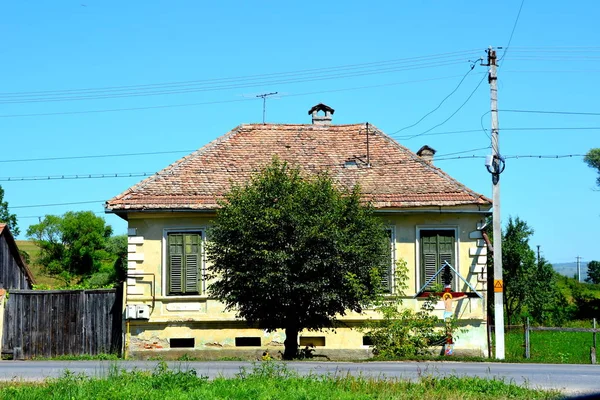 Типові Сільські Ландшафтні Селянські Будинки Цинку Гросшенк Трансільванія Румунія Поселення — стокове фото