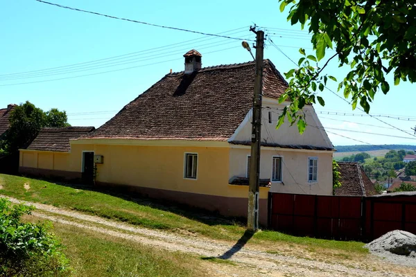 Paisagem Rural Típica Casas Camponeses Cincu Grossschenk Transilvânia Romênia Assentamento — Fotografia de Stock
