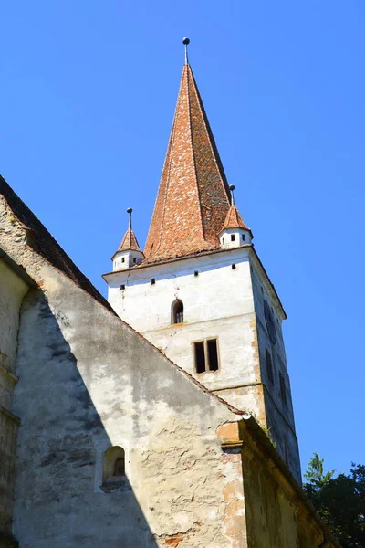 Iglesia Medieval Fortificada Del Saxon Pueblo Cincu Grossschenk Transilvania Rumania —  Fotos de Stock