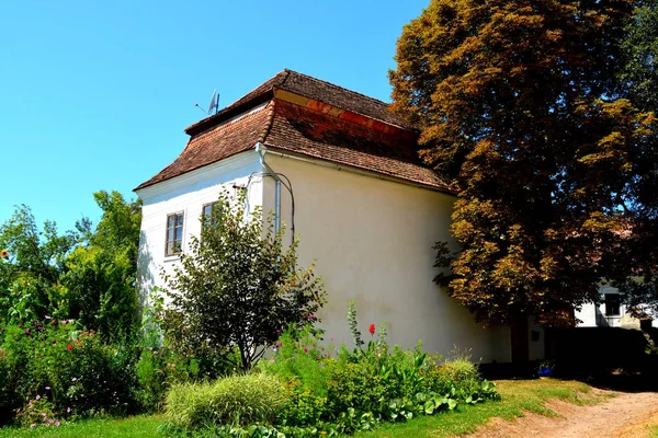 Typische Ländliche Landschaft Und Bauernhäuser Cincu Großschenk Siebenbürgen Rumänien Die — Stockfoto