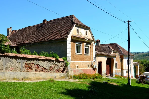 Typical Rural Landscape Peasant Houses Cincu Grossschenk Transylvania Romania Settlement — Stock Photo, Image