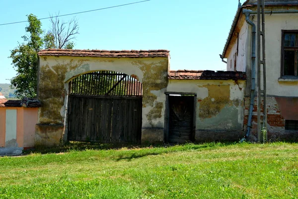 Paisagem Rural Típica Casas Camponeses Dealu Frumos Schoenberg Uma Aldeia — Fotografia de Stock