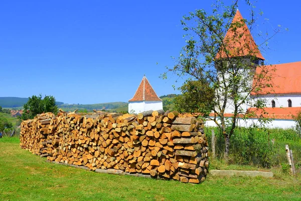 Typical Rural Landscape Peasant Houses Village Merghindeal Mergenthal Transylvania Romania — Stock Photo, Image