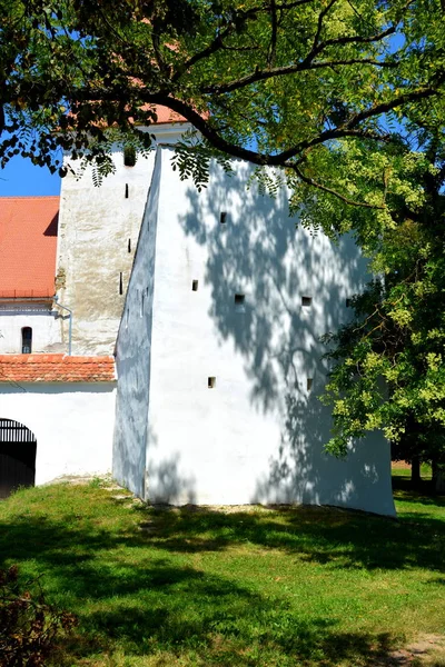 Müstahkem Ortaçağ Sakson Kilisede Köyü Merghindeal Mergenthal Transilvanya Romanya Yerleşim — Stok fotoğraf