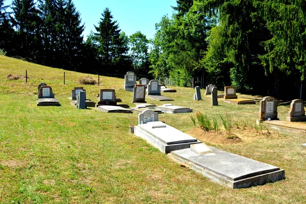 Cimitero Della Chiesa Fortificata Medievale Sachon Nel Villaggio Merghindeal Mergenthal — Foto Stock