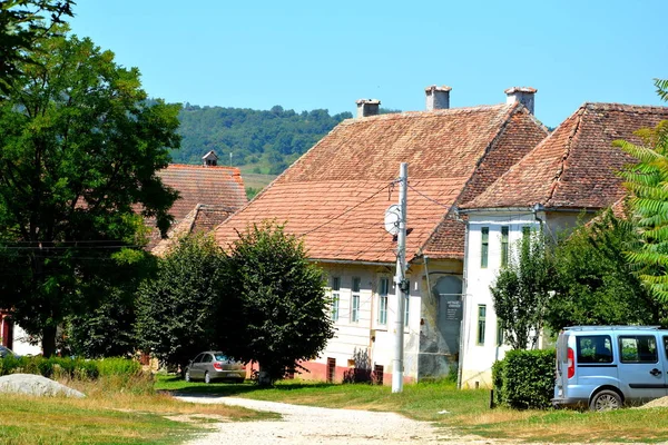 Paisaje Rural Típico Casas Campesinas Cincu Grossschenk Transilvania Rumania Asentamiento —  Fotos de Stock