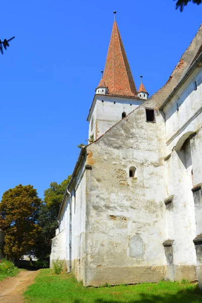 Крепость Средневековой Саксонской Церкви Деревне Синку Гроссшенк Трансильвания Румыния Поселение — стоковое фото