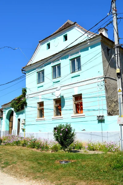 Paysage Rural Typique Maisons Campagne Cincu Grossschenk Transylvanie Roumanie Colonie — Photo