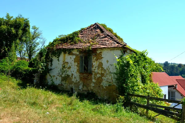 Typical Rural Landscape Peasant Houses Cincu Grossschenk Transylvania Romania Settlement — Stock Photo, Image