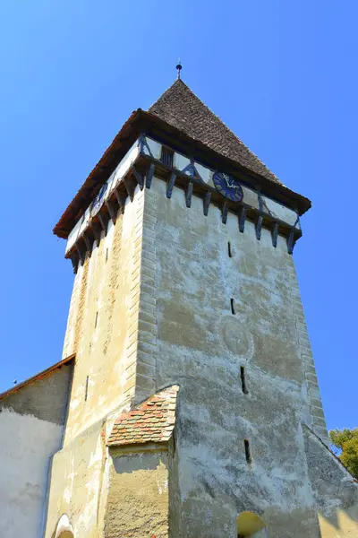 Fortificada Iglesia Evangélica Saxon Medieval Veseud Zied Pueblo Comuna Chirpr — Foto de Stock