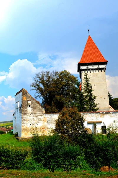 Igreja Saxão Medieval Fortificada Dealu Frumos Schoenberg Uma Aldeia Comuna — Fotografia de Stock