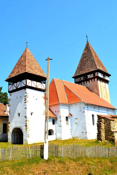 Крепость Средневековой Саксонской Евангельской Церкви Весеуде Зайед Деревня Коммуне Чирпр — стоковое фото