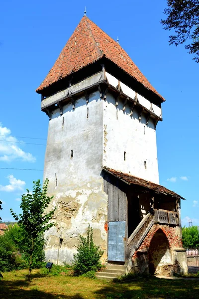 Befestigte Mittelalterliche Sächsische Evangelische Kirche Agnita Agnetheln Erstmals Einer Sächsischen — Stockfoto