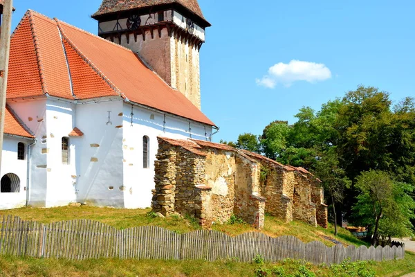 Versterkte Middeleeuwse Saksische Evangelic Kerk Veseud Zied Een Dorp Gemeente — Stockfoto