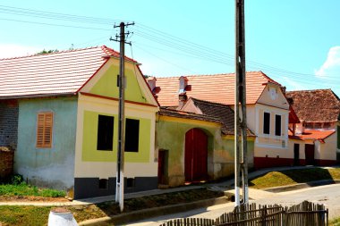 Veseud, Zied, Komün Chirpr Sibiu County, Transilvanya, Romanya, köyde tipik kırsal manzara ilk 1379 içinde karşımıza. Köylü evleri.