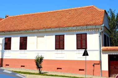 Veseud, Zied, Komün Chirpr Sibiu County, Transilvanya, Romanya, köyde tipik kırsal manzara ilk 1379 içinde karşımıza. Köylü evleri.