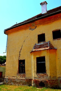 Veseud, Zied, Komün Chirpr Sibiu County, Transilvanya, Romanya, köyde tipik kırsal manzara ilk 1379 içinde karşımıza. Köylü evleri.