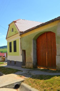 Veseud, Zied, Komün Chirpr Sibiu County, Transilvanya, Romanya, köyde tipik kırsal manzara ilk 1379 içinde karşımıza. Köylü evleri.