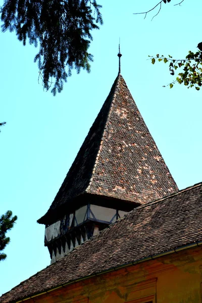 Fortificata Chiesa Evangelica Sassone Medievale Veseud Zied Villaggio Del Comune — Foto Stock