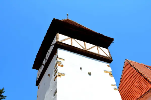 Zied Veseud の要塞化された中世ザクセン福音教会はシビウ県 ルーマニア トランシルバニア 1379 制で最初から Chirpr のコミューンの村 — ストック写真
