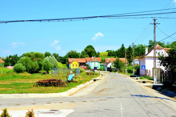 Typická Venkovská Krajina Selské Domy Vrd Divný Viert Saská Obec — Stock fotografie