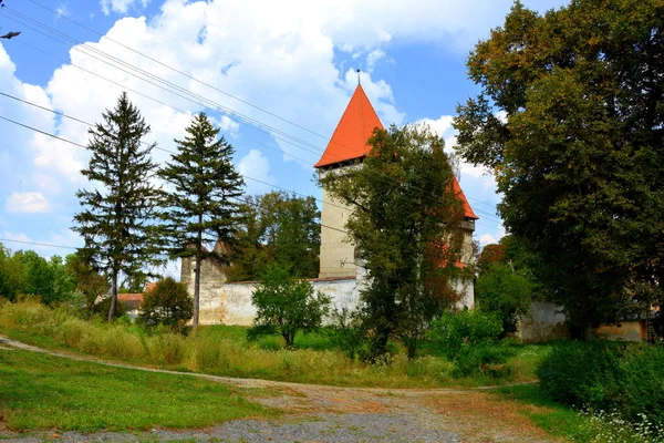 Iglesia Medieval Evangélica Saxon Fortificada Agnita Agnetheln Mencionada Por Primera — Foto de Stock