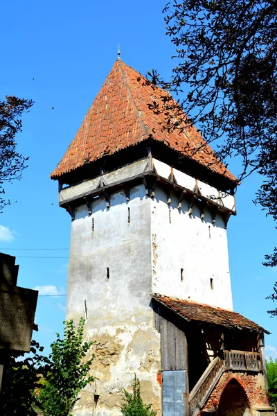 Befestigte Mittelalterliche Sächsische Evangelische Kirche Agnita Agnetheln Erstmals Einer Sächsischen — Stockfoto