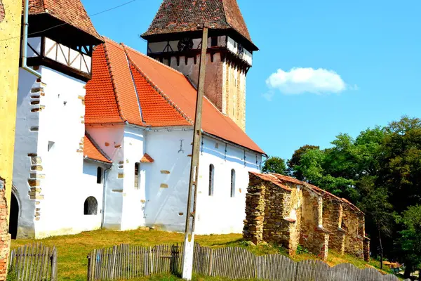 Крепость Средневековой Саксонской Евангельской Церкви Весеуде Зайед Деревня Коммуне Чирпр — стоковое фото