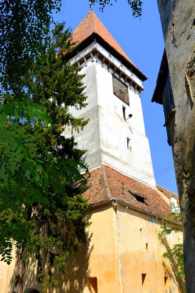 Befestigte Mittelalterliche Sächsische Evangelische Kirche Agnita Agnetheln Erstmals Einer Sächsischen — Stockfoto