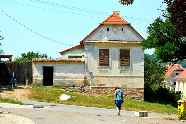 Typická Venkovská Krajina Veseud Lucie Obec Departmentu Chirpr Župě Sibiu — Stock fotografie