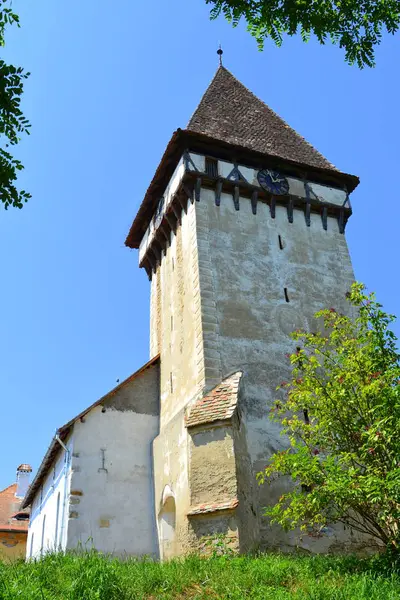 Befestigte Mittelalterliche Sächsische Evangelische Kirche Veseud Zied Ist Ein Dorf — Stockfoto