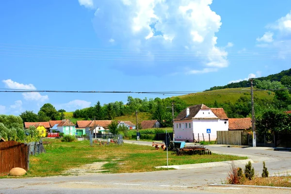 Tipik Kırsal Manzara Köylü Evler Vrd Tuhaf Viert Sakson Köyde — Stok fotoğraf