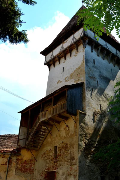 Müstahkem Ortaçağ Sakson Evangelic Kilisede Agnita Agnetheln Belirtilen Bir Sakson — Stok fotoğraf