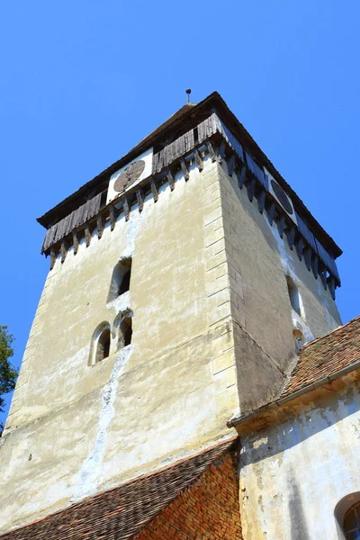 Igreja Evangélica Saxão Medieval Fortificada Aldeia Toarcla Tartlau Transilvânia Romênia — Fotografia de Stock