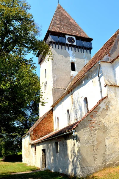 Iglesia Evangélica Saxon Medieval Fortificada Pueblo Toarcla Tartlau Transilvania Rumania — Foto de Stock