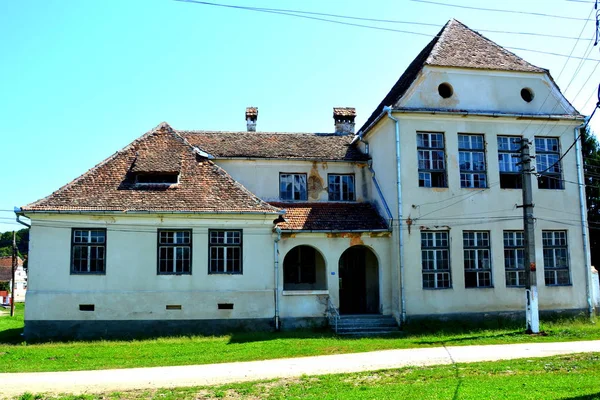 Typiska Landsbygdens Landskap Och Bonde Hus Bruiu Braller Kommun Sibiu — Stockfoto