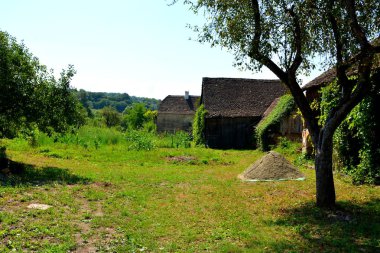 Bruiu - Braller, Sibiu County, Transilvanya, Romanya bir komün içinde evler tipik kırsal manzara ve köylü. Yerleşim 12. yüzyılda ortasında Sakson kolonistler tarafından kuruldu