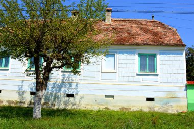 Bruiu - Braller, Sibiu County, Transilvanya, Romanya bir komün içinde evler tipik kırsal manzara ve köylü. Yerleşim 12. yüzyılda ortasında Sakson kolonistler tarafından kuruldu