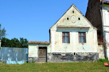 Tipik kırsal manzara ve köylü Somartin, Martinsberg, Mrtelsberg, Transilvanya, Romanya köyde evler. Yerleşim 12. yüzyılda ortasında Sakson kolonistler tarafından kuruldu