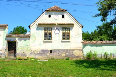 Bruiu - Braller, Sibiu County, Transilvanya, Romanya bir komün içinde evler tipik kırsal manzara ve köylü. Yerleşim 12. yüzyılda ortasında Sakson kolonistler tarafından kuruldu