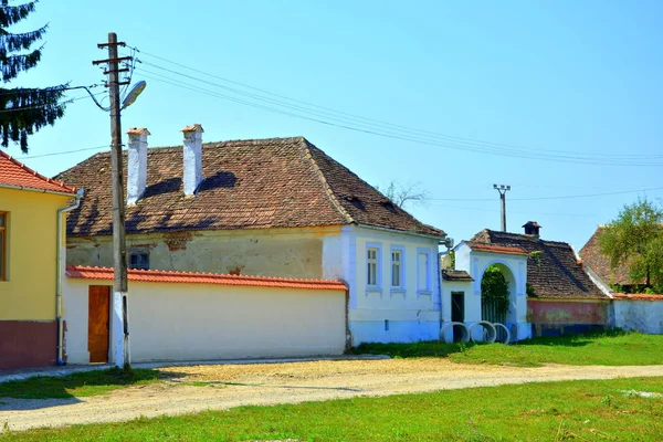 Typical Rural Landscape Peasant Houses Bruiu Braller Commune Sibiu County — Stock Photo, Image