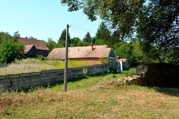 Paisagem Rural Típica Casas Camponeses Aldeia Toarcla Tartlau Transilvânia Romênia — Fotografia de Stock
