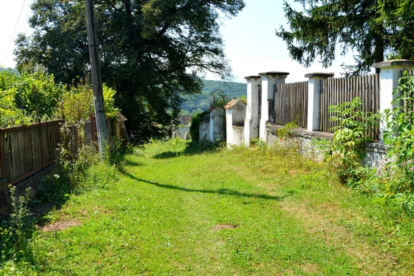 Typical Rural Landscape Peasant Houses Village Somartin Martinsberg Mrtelsberg Transylvania — Stock Photo, Image