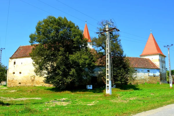 Eglise Saxonne Médiévale Fortifiée Bruiu Braller Commune Comté Sibiu Transylvanie — Photo