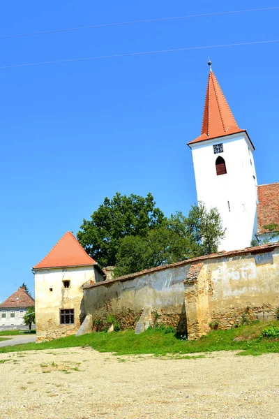 Iglesia Medieval Fortificada Saxon Bruiu Braller Una Comuna Condado Sibiu —  Fotos de Stock