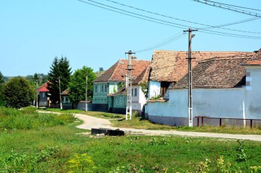 Bruiu - Braller, Sibiu County, Transilvanya, Romanya bir komün içinde evler tipik kırsal manzara ve köylü. Yerleşim 12. yüzyılda ortasında Sakson kolonistler tarafından kuruldu