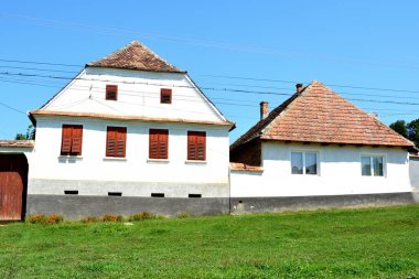 Bruiu - Braller, Sibiu County, Transilvanya, Romanya bir komün içinde evler tipik kırsal manzara ve köylü. Yerleşim 12. yüzyılda ortasında Sakson kolonistler tarafından kuruldu