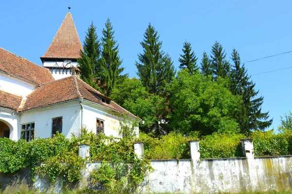 Befestigte Mittelalterliche Sächsische Evangelische Kirche Dorf Somartin Martinsberg Mrtelsberg Siebenbürgen — Stockfoto