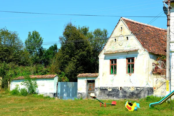 Typical Rural Landscape Peasant Houses Village Somartin Martinsberg Mrtelsberg Transylvania — Stock Photo, Image